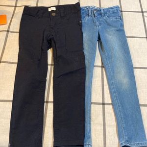 Distressed jeans and black jeans
